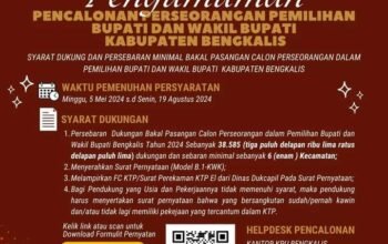 Pilkada 2024, Ini Syarat Calon Bupati/Wakil Bupati Independen di Bengkalis